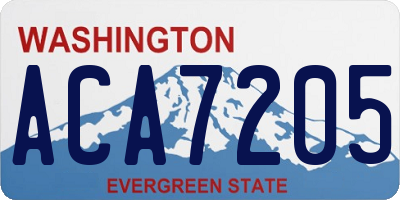WA license plate ACA7205