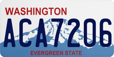 WA license plate ACA7206