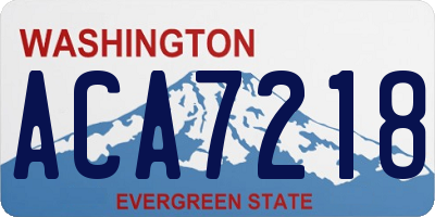WA license plate ACA7218