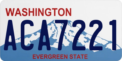 WA license plate ACA7221