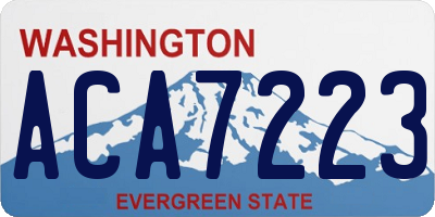 WA license plate ACA7223