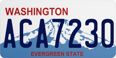 WA license plate ACA7230