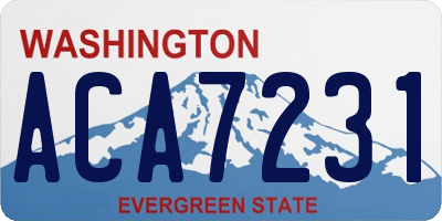 WA license plate ACA7231