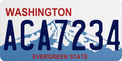 WA license plate ACA7234