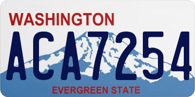 WA license plate ACA7254