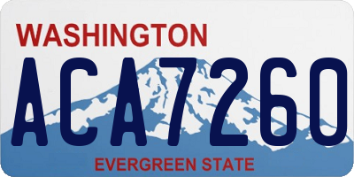 WA license plate ACA7260
