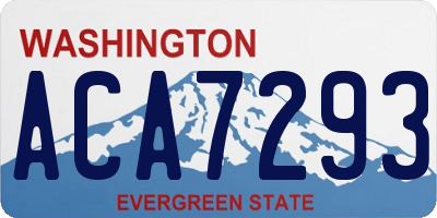 WA license plate ACA7293