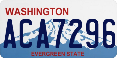 WA license plate ACA7296