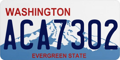 WA license plate ACA7302