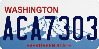 WA license plate ACA7303