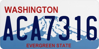 WA license plate ACA7316