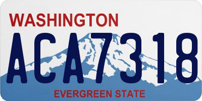 WA license plate ACA7318