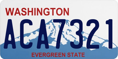 WA license plate ACA7321