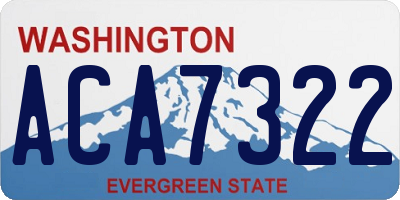 WA license plate ACA7322