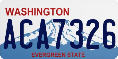 WA license plate ACA7326