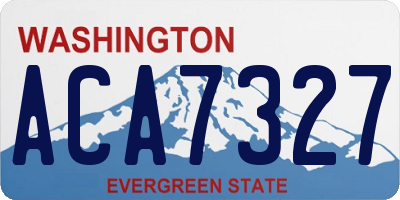 WA license plate ACA7327