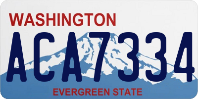 WA license plate ACA7334