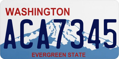 WA license plate ACA7345