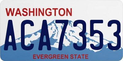 WA license plate ACA7353
