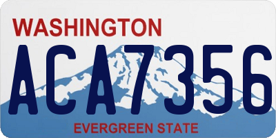 WA license plate ACA7356