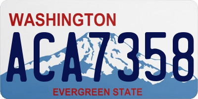 WA license plate ACA7358