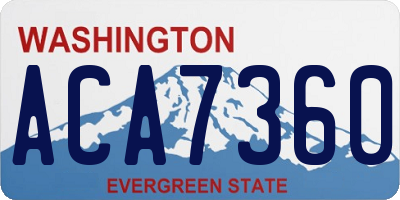 WA license plate ACA7360