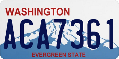 WA license plate ACA7361