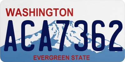 WA license plate ACA7362