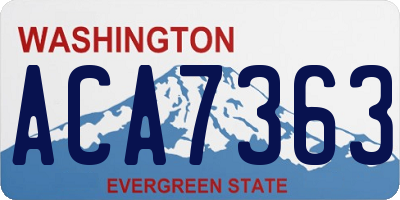 WA license plate ACA7363