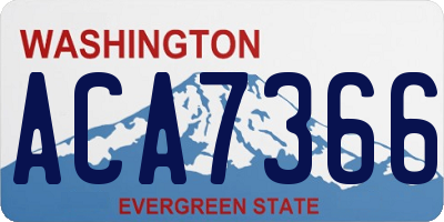 WA license plate ACA7366