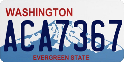 WA license plate ACA7367