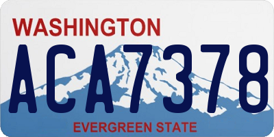 WA license plate ACA7378