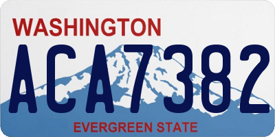 WA license plate ACA7382