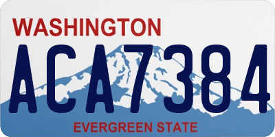 WA license plate ACA7384