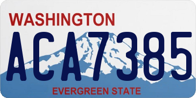 WA license plate ACA7385