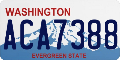 WA license plate ACA7388