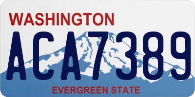 WA license plate ACA7389