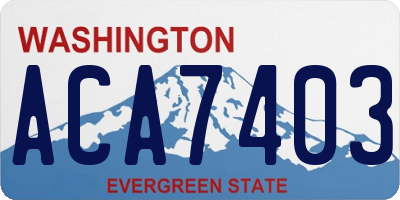 WA license plate ACA7403