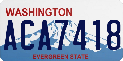 WA license plate ACA7418