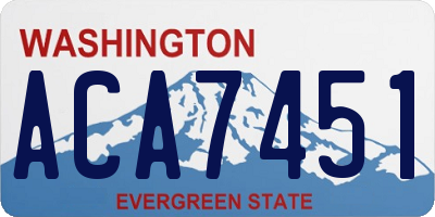 WA license plate ACA7451