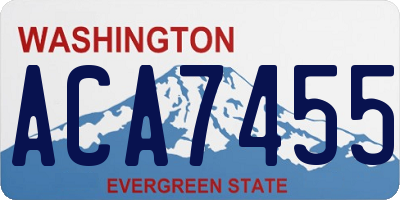 WA license plate ACA7455