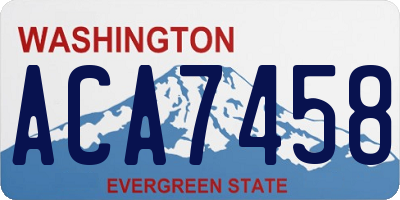 WA license plate ACA7458