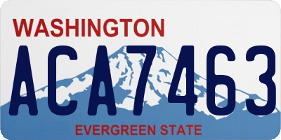 WA license plate ACA7463