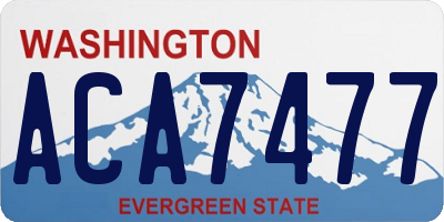 WA license plate ACA7477