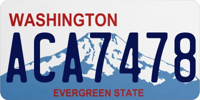 WA license plate ACA7478
