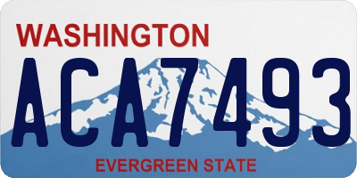 WA license plate ACA7493