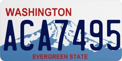 WA license plate ACA7495