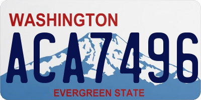 WA license plate ACA7496