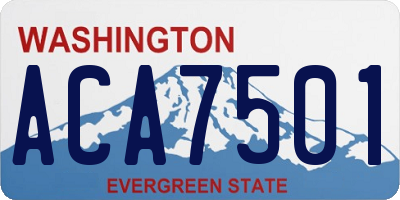 WA license plate ACA7501
