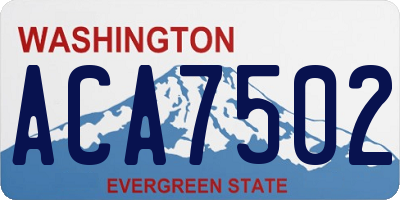 WA license plate ACA7502